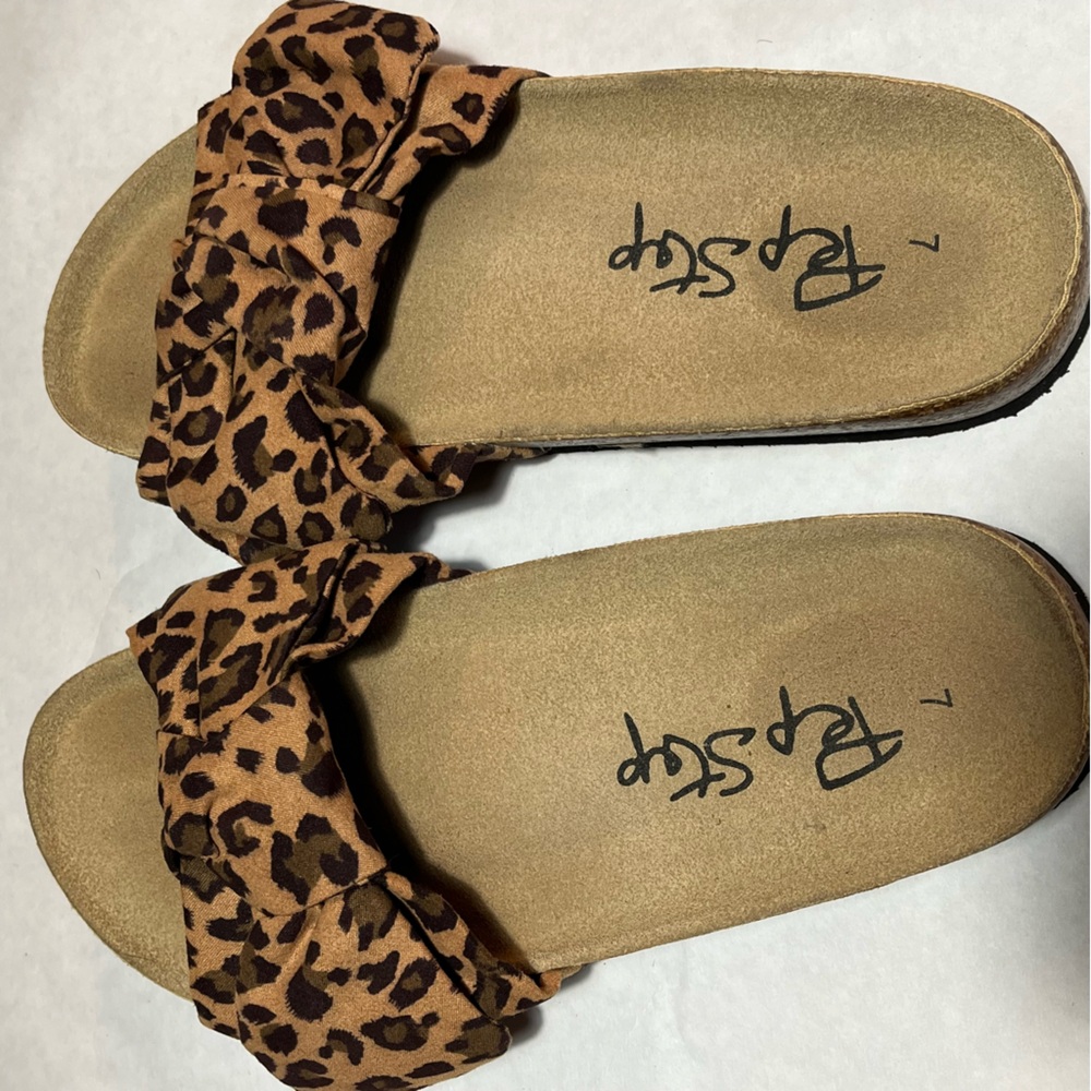 Leopard Print Slip-On Sandals